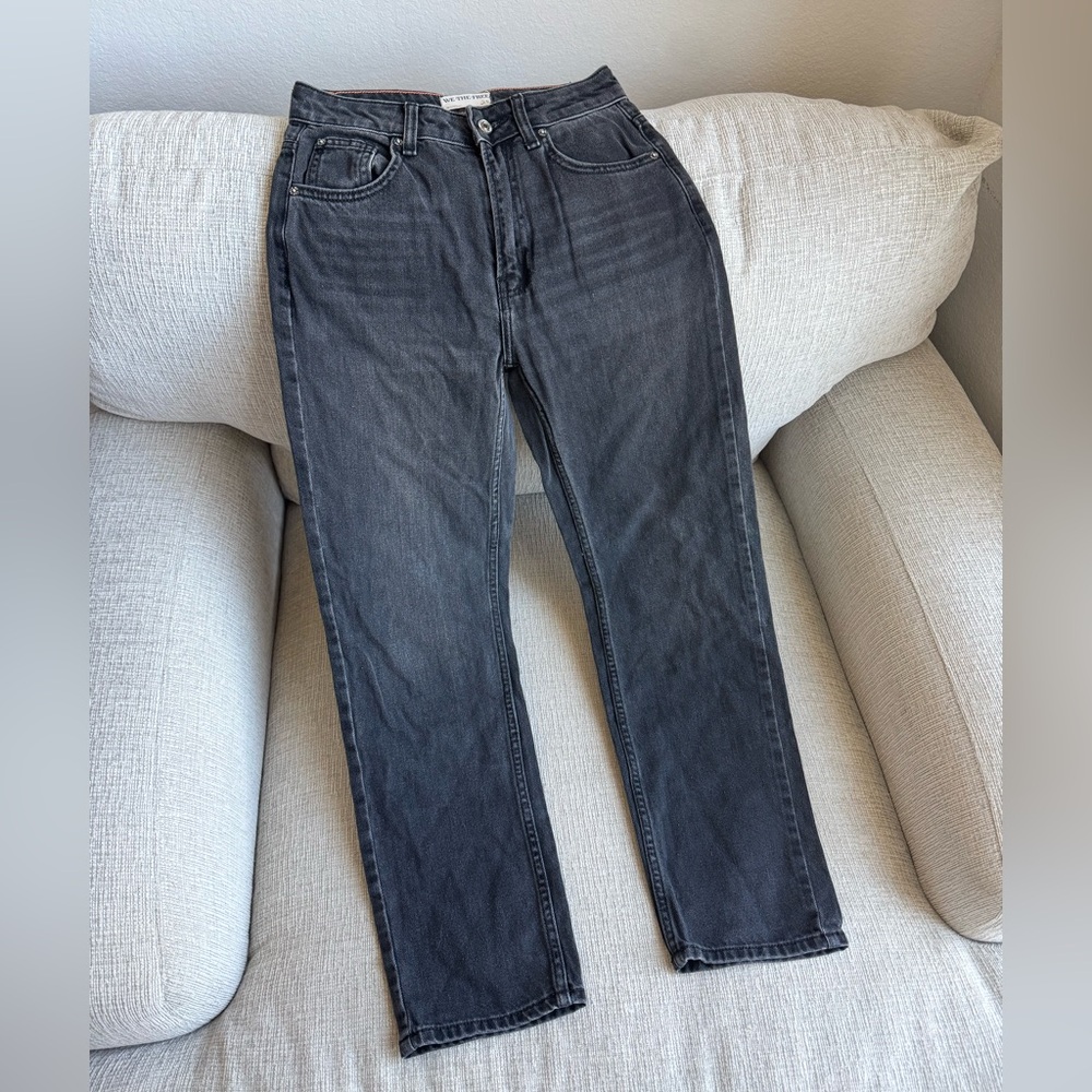 We The Free Dark Gray Straight Jeans